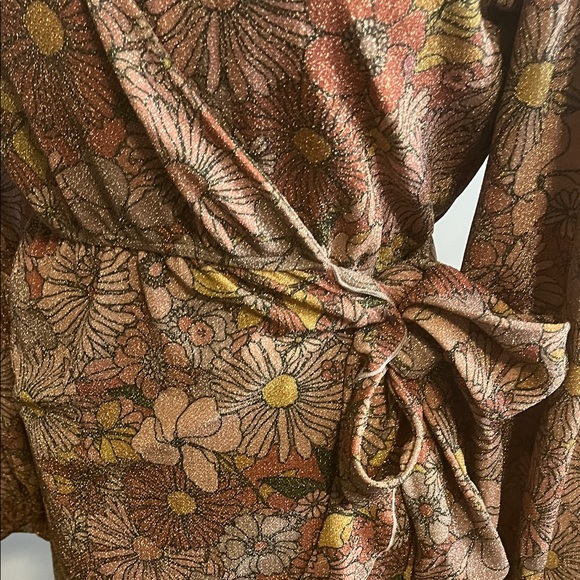 Beach Riot Floral Long Sleeve Dress - orange and Brown - Picture 5 of 10